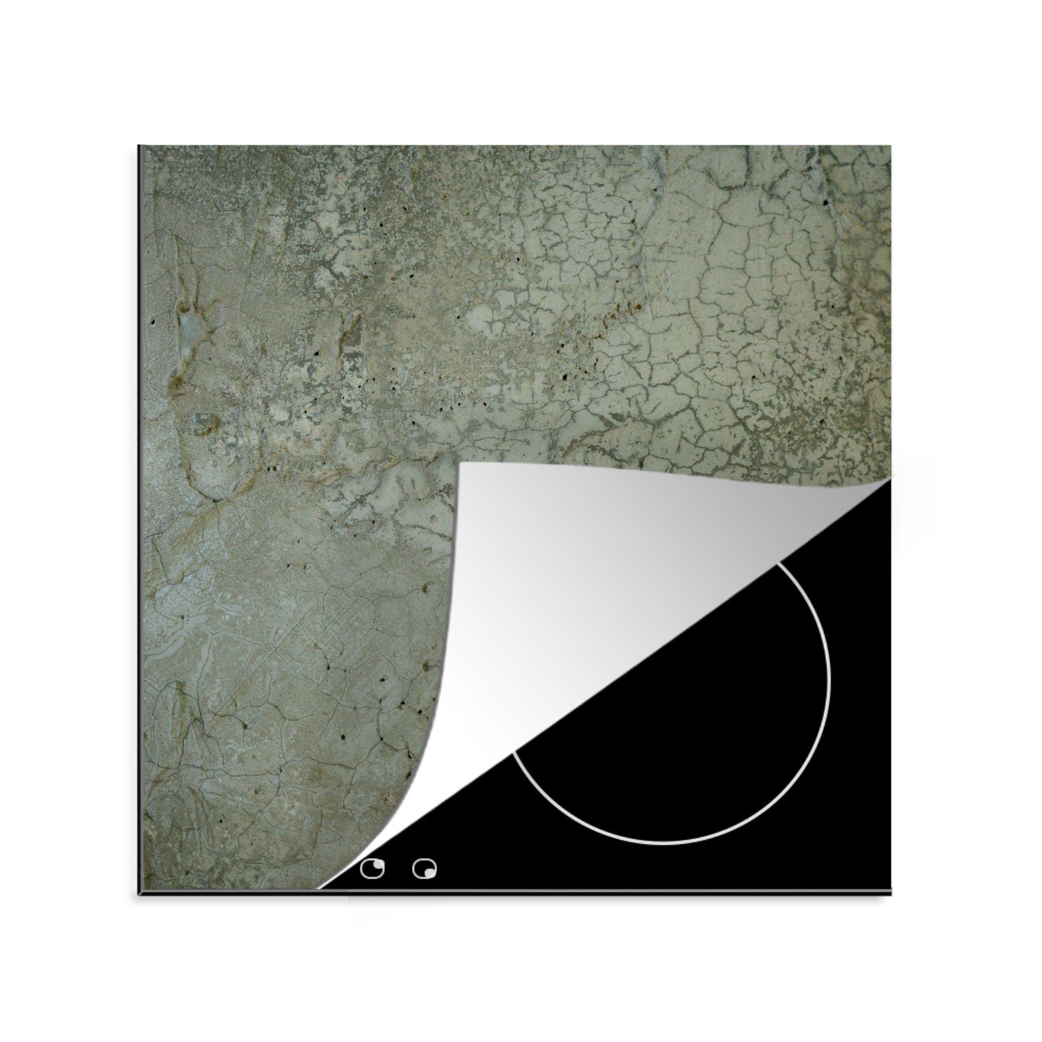 MuchoWow Herdblende-/Abdeckplatte Wand - Grün - Olive - Erde, Vinyl, (1 tlg), 78x78 cm, Ceranfeldabdeckung, Arbeitsplatte für küche