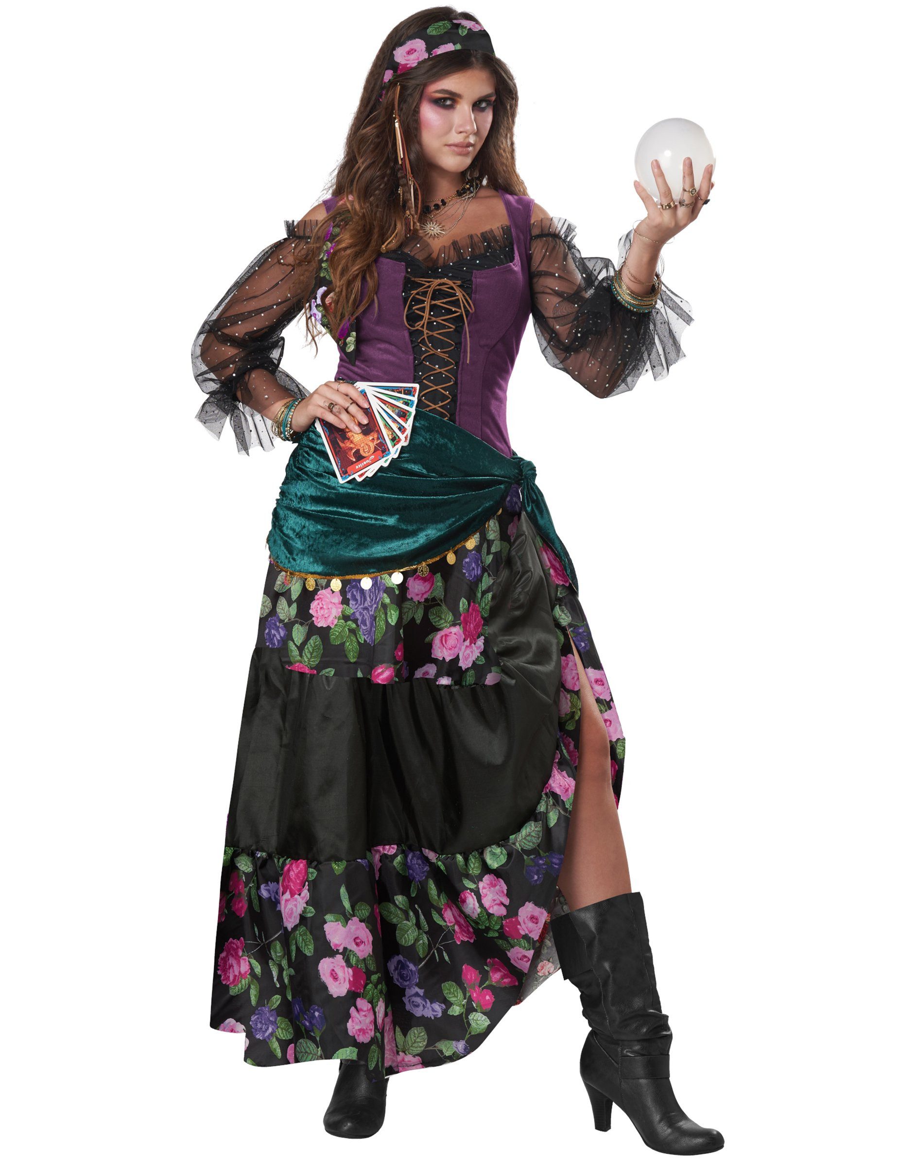 California Costumes Kostüm Hellseherin-Kostüm für Damen Halloween-Kostüm grün-lila
