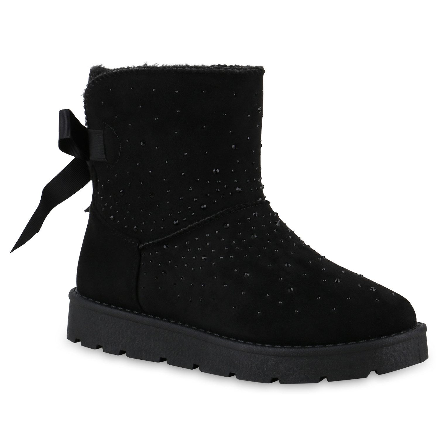 VAN HILL 841504 Winterstiefelette Damen Warm Gefütterte Winter Boots Stiefeletten Bequeme