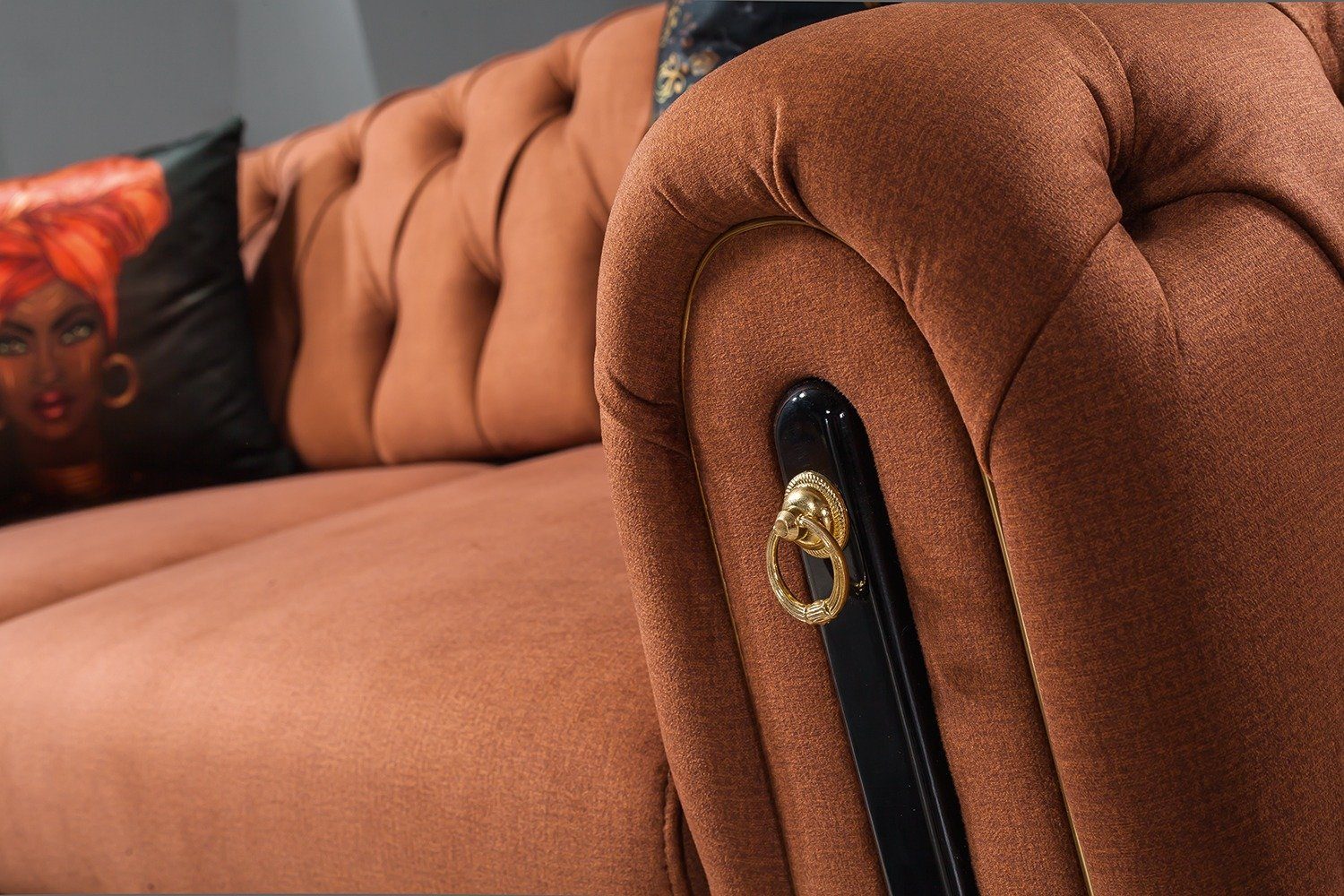 Möbel Villa (100% in Polyester) 1 2-Sitzer, Sofa Quality Made Stk. Terracotta Pablo, Luxus-Microfaser Turkey,