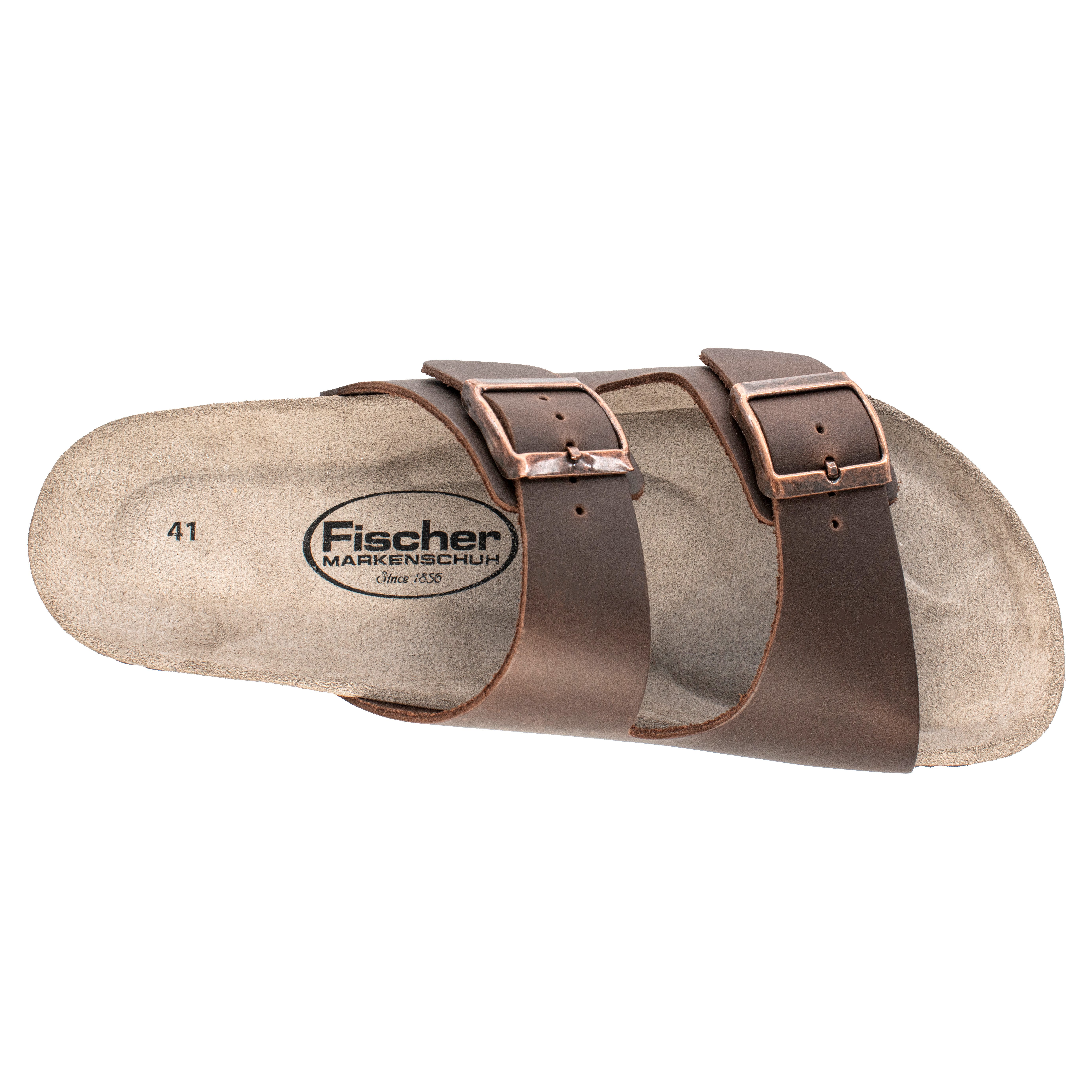 Fischer-Markenschuh Bruno Pantolette aus Leder, mit gepolstertem Lederfußbett