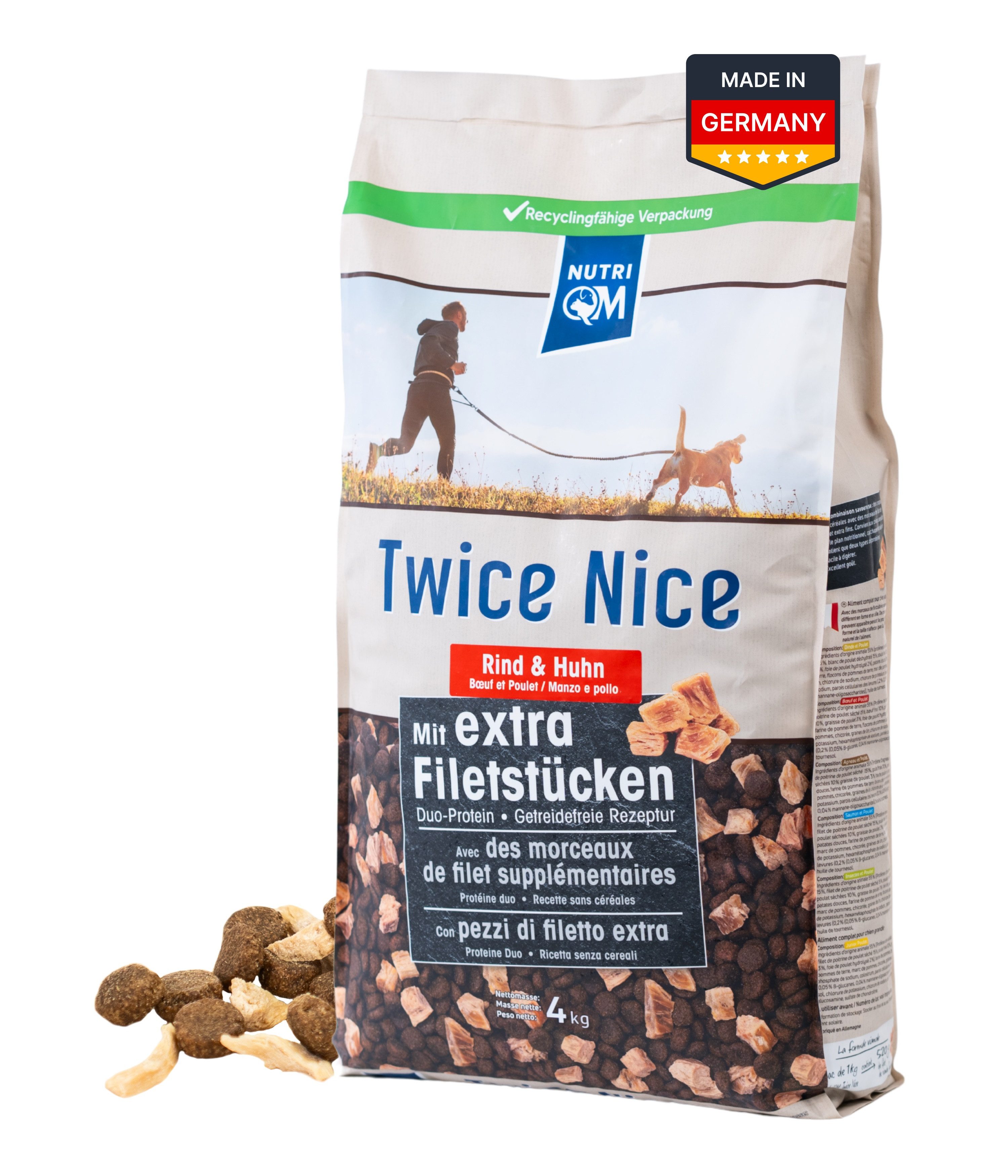 NutriQM Сушеный корм для животных Twice Nice Adult Rind & Huhn