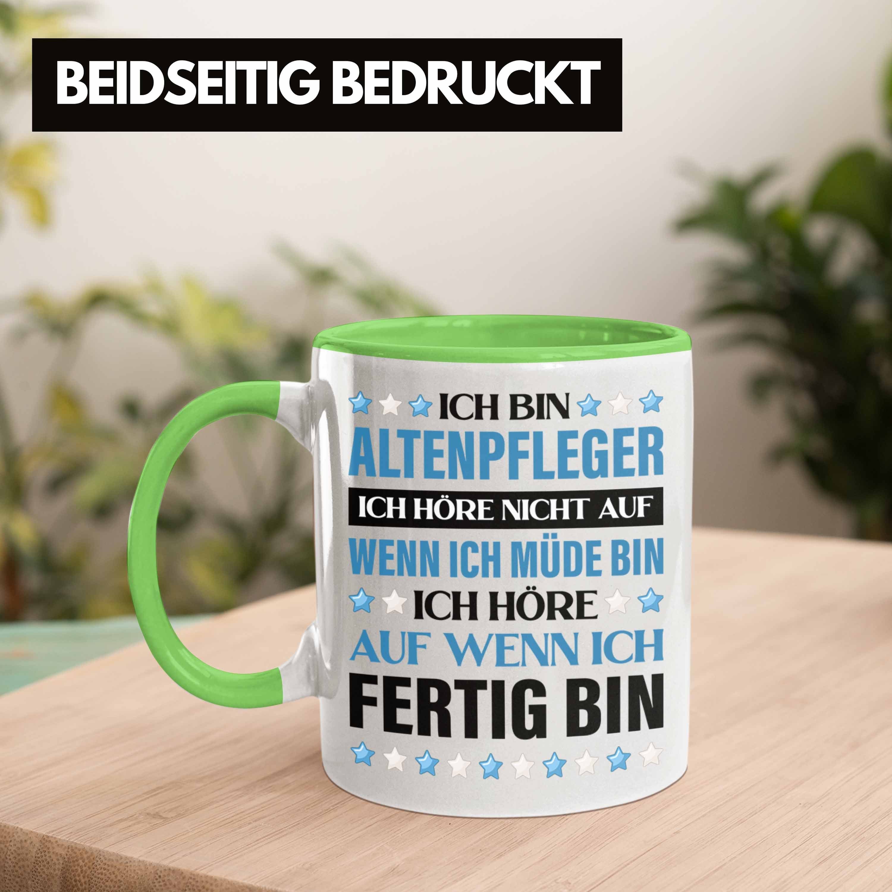 Geschenkidee Zubehör Altenpfleger Tasse Lustig Trendation Tasse Geschenke Pfleger - Kaffeetasse Grün Trendation