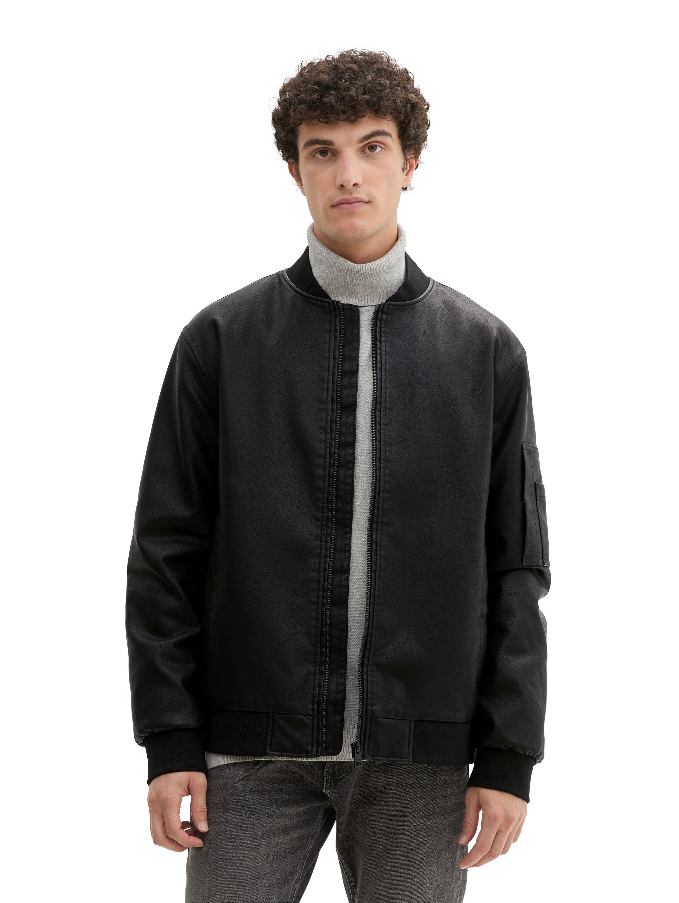 TOM TAILOR Denim Bomberjacke Kunstleder mit günstig online kaufen