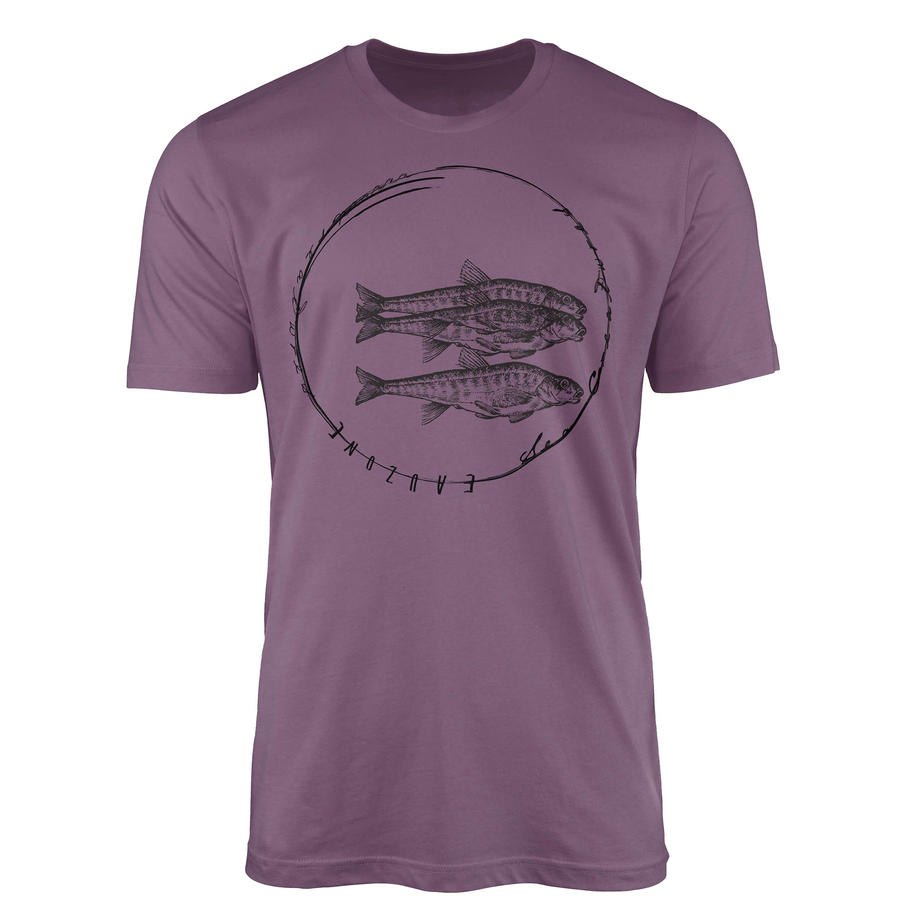 Sinus Art T-Shirt T-Shirt Tiefsee Fische - Serie: Sea Creatures, feine Struktur und sportlicher Schnitt / Sea 059 Shiraz