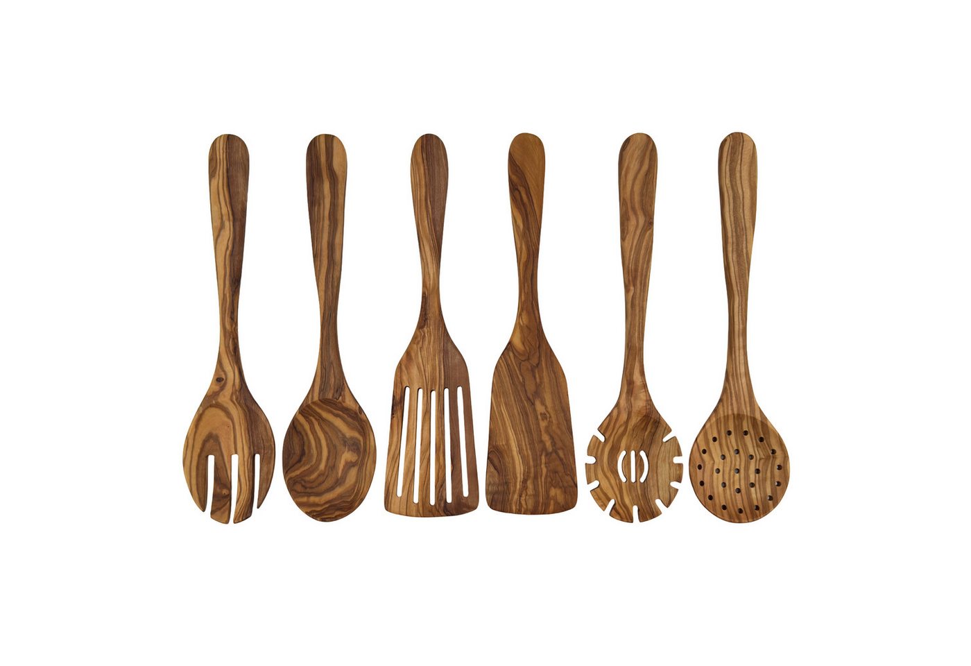 medina mood Kochbesteck-Set Küchenhelfer Set "Plaisir" L 30 cm 6-teilig aus Olivenholz (1-tlg)