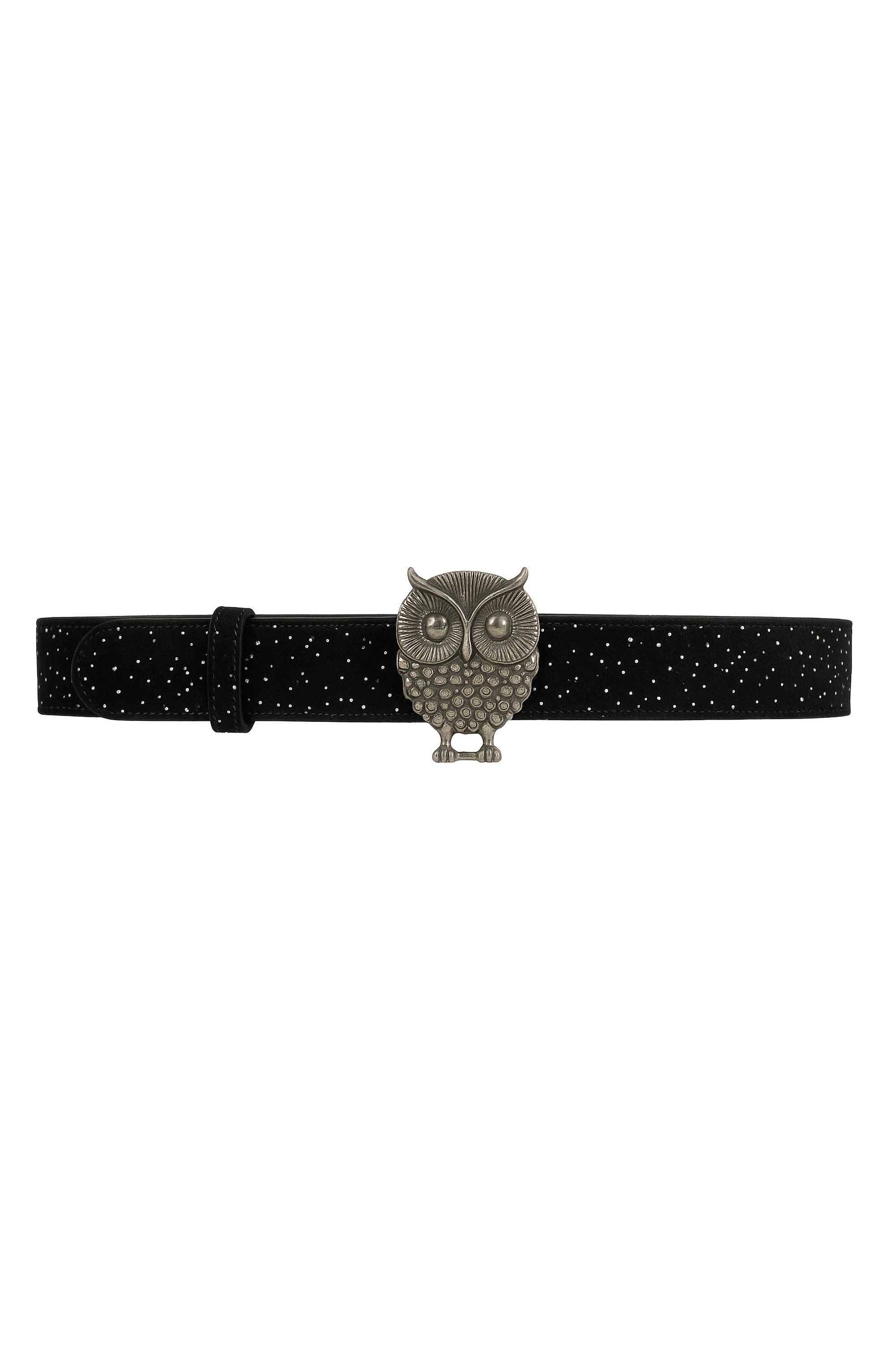 COLLEZIONE ALESSANDRO Ledergürtel Schneeeule mit silbernen Punkten, Echtes Leder