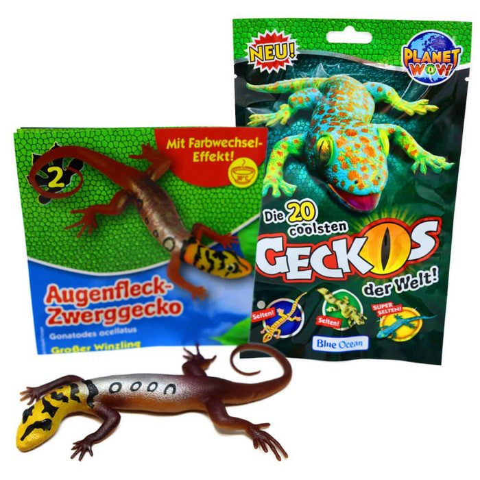 Blue Ocean Sammelfigur Blue Ocean Geckos Sammelfiguren 2023 - Planet Wow Farbwechsel - Figur (Set) Geckos - Figur 2. Augenfleck-Zwerggecko (Mit Farbwechsel Effekt)