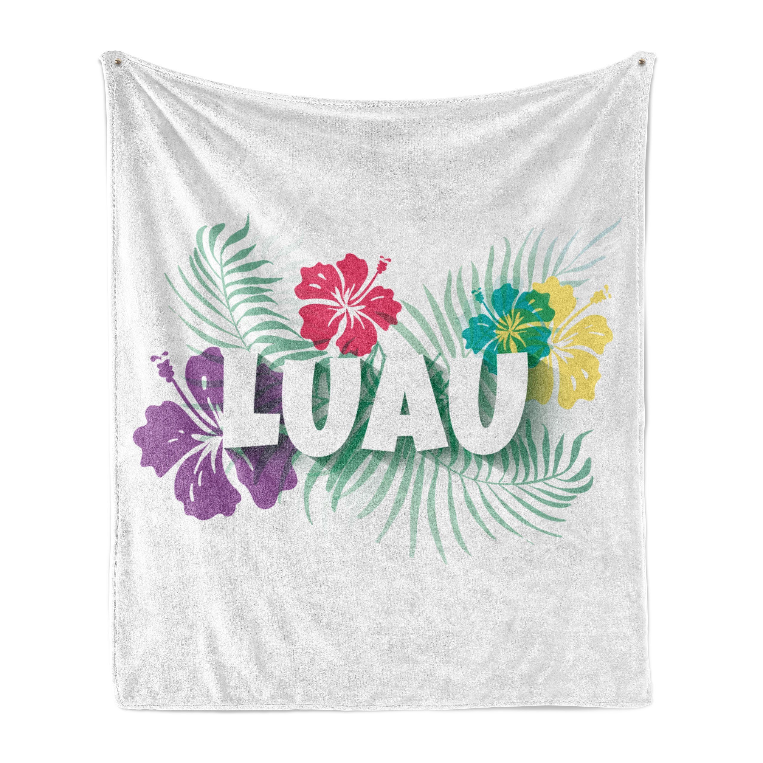 Wohndecke Gemütlicher Plüsch für den Innen- und Außenbereich, Abakuhaus, Luau Hawaii-Party-Zeit Petals