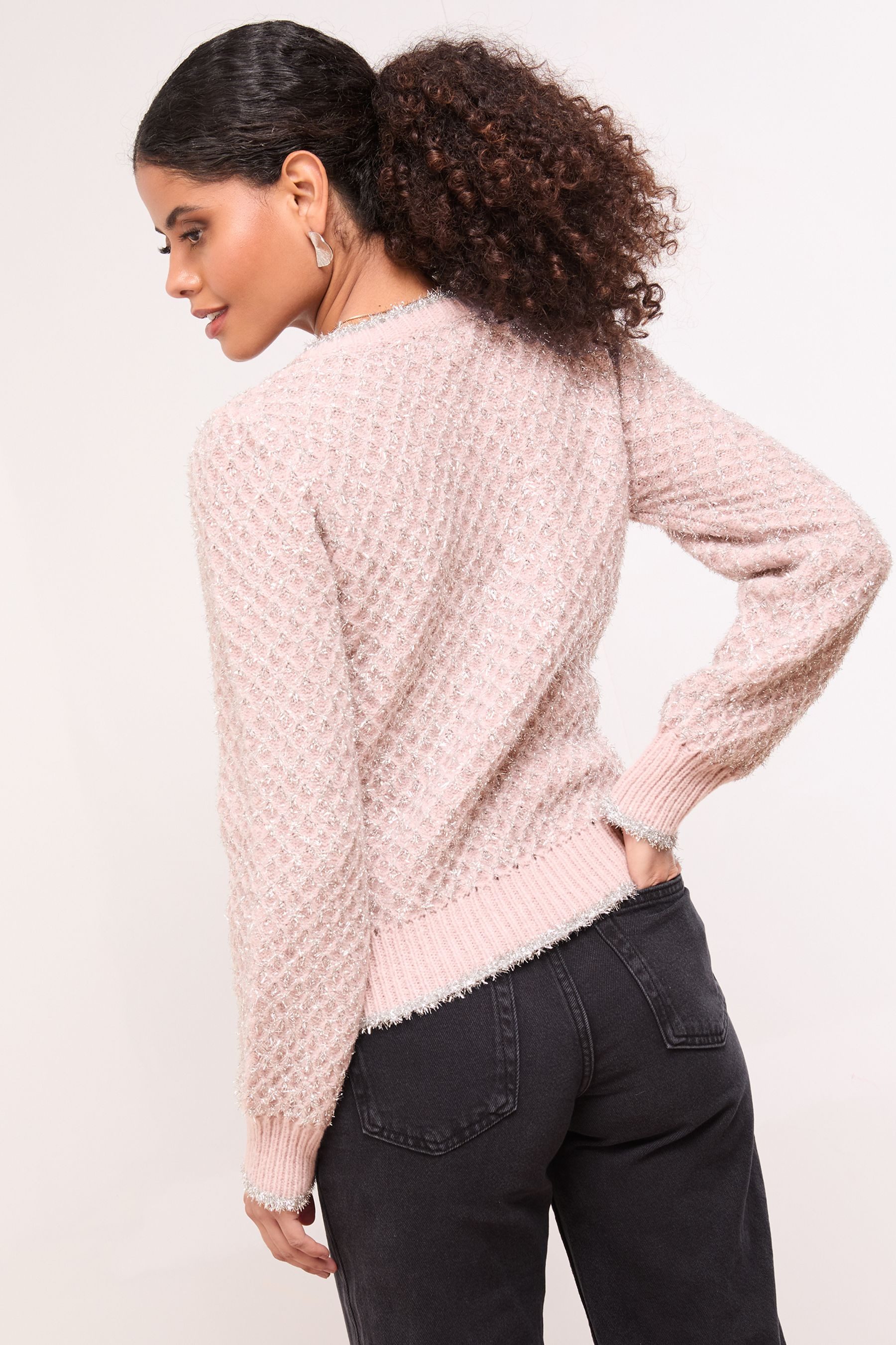 LIPSY Rundhalspullover Lipsy Strickpullover mit Lametta (1-tlg) günstig online kaufen