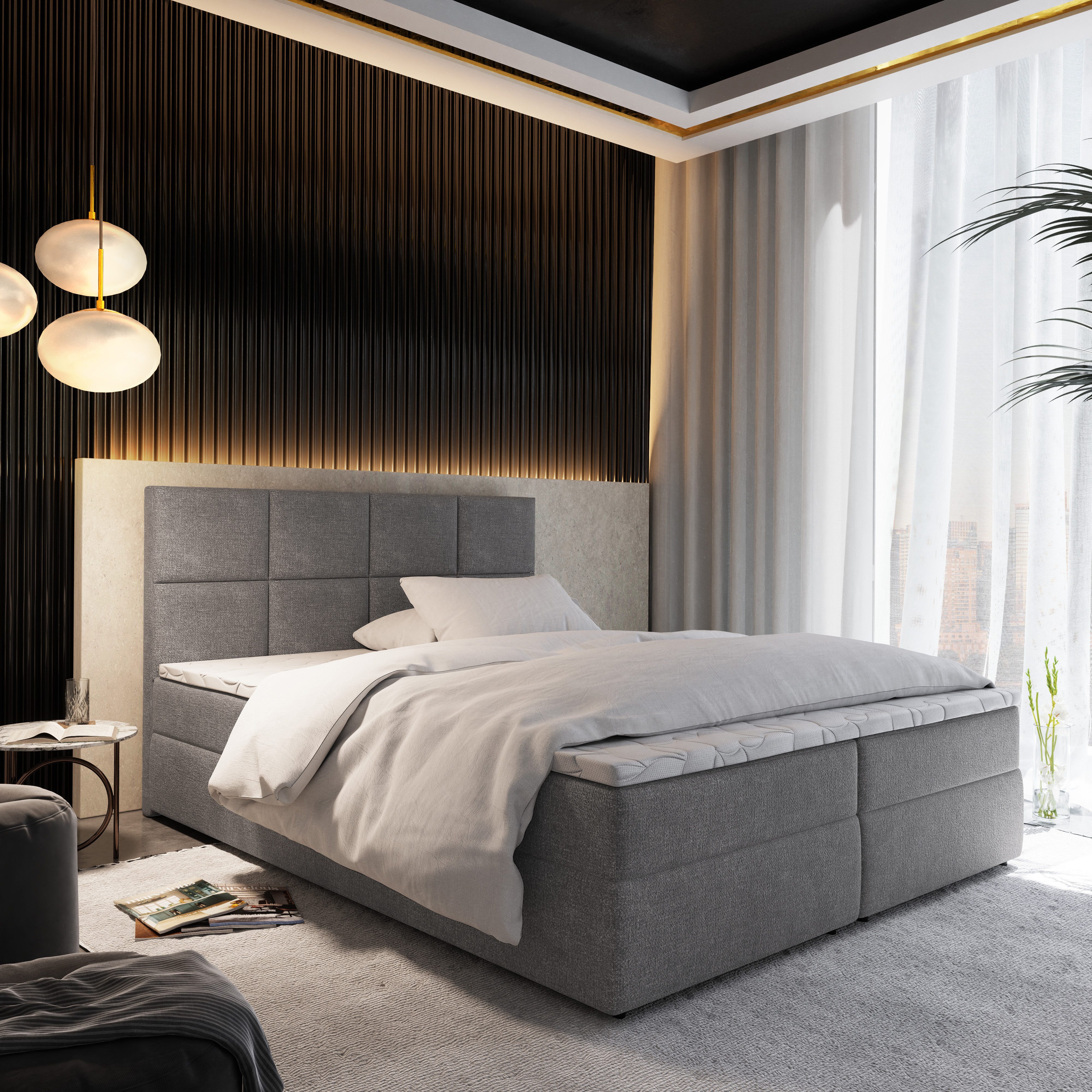 Masseno Boxbett LENA 160x200 cm mit Bonell Matratze und Topper günstig online kaufen