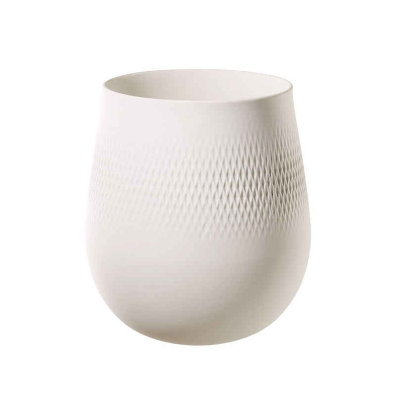 Villeroy & Boch Dekovase Manufacture Collier Carré Vase, 21 x 23 cm, weiß (1 St)