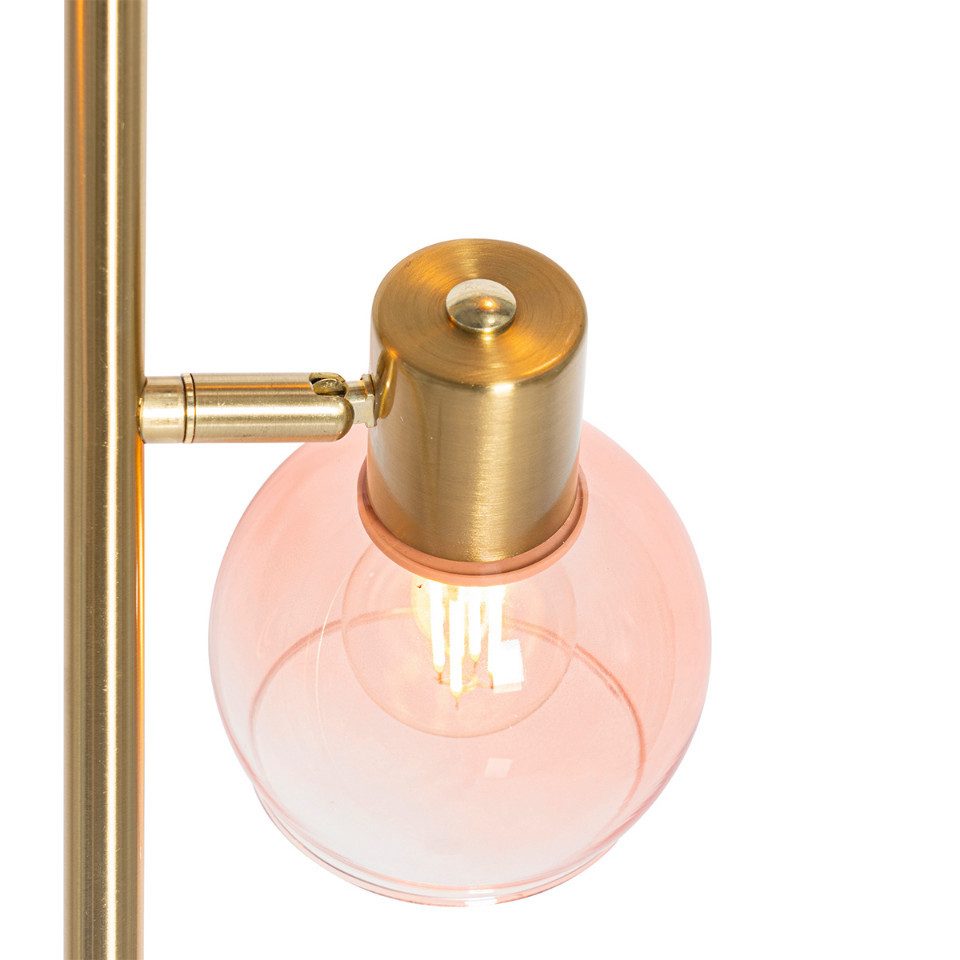 Qazqa Stehlampe Vidro, ohne Leuchtmittel, E14, Rosa, Art Deco, Stahl, 3-fla günstig online kaufen