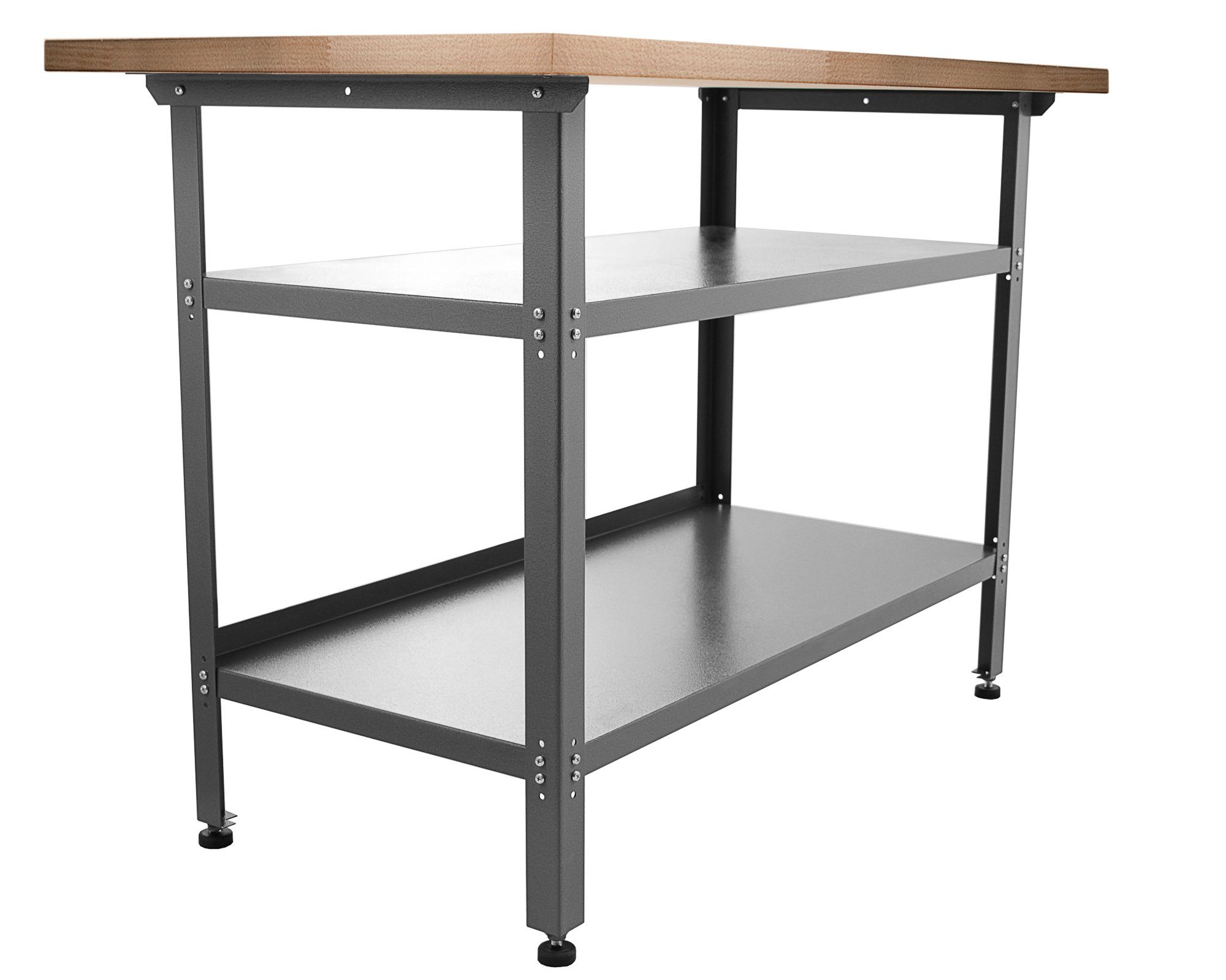 (Grau) cm cm, Werktisch Basic Werkbank mit x 85 Justierfüßen 60 120 Packtisch Arbeitshöhe ONDIS24