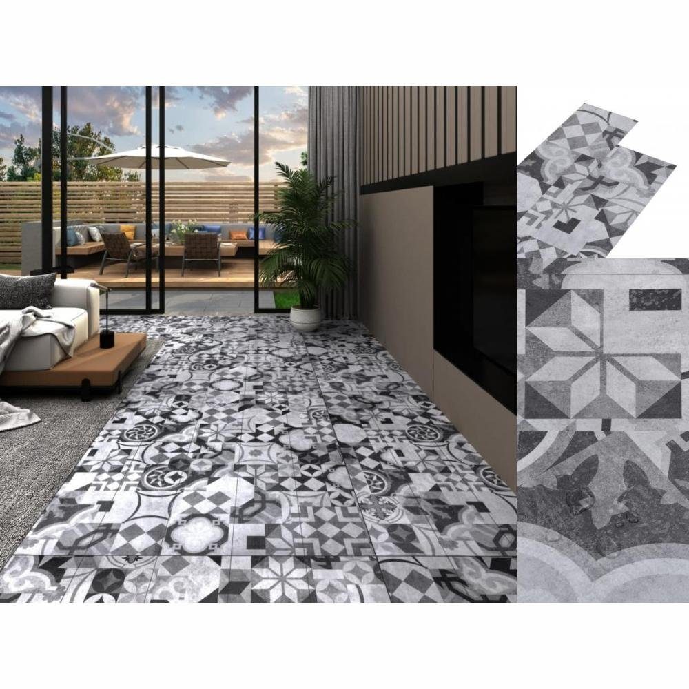 vidaXL Laminat PVC-Laminat-Dielen 5,02 m² 2 mm Selbstklebend Grau Muster Vinylboden B