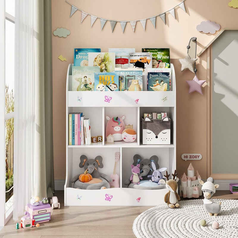 HOMECHO Bücherregal, Kinderregal Spielzeugablage Organizer mit 5 Fächern