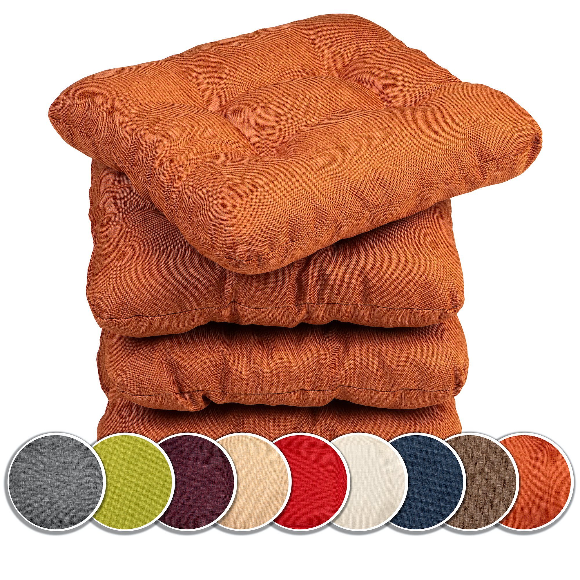 sunnypillow Stuhlkissen 4er Set Stuhlkissen 45x45 cm Bequeme 8cm, Polsterau günstig online kaufen