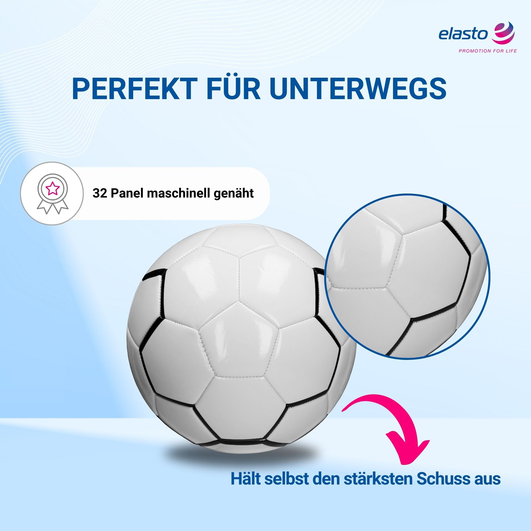elasto Spielball Fußball "Derby" in weiß/grau