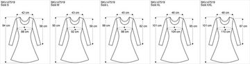 Guru-Shop Midikleid Minikleid aus Bio-Baumwolle mit Schalkapuze und.. alternative Bekleidung