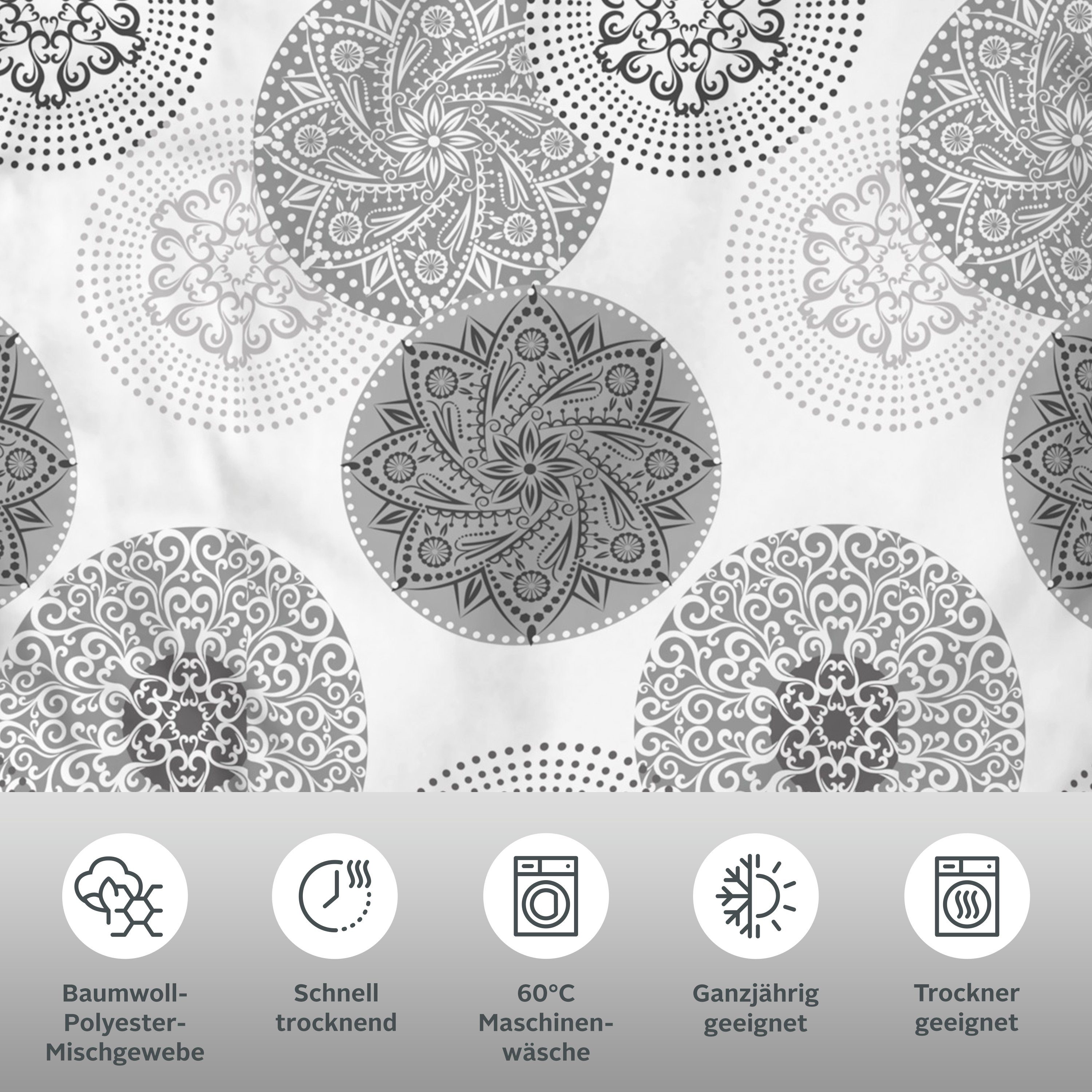 OTTO home Bettwäsche Tesso in Gr. 135x200, 155x220 oder 200x200 cm, Polycotton recycelt, 2 teilig, Bettwäsche mit Ornamenten und in verschiedenen Qualitäten