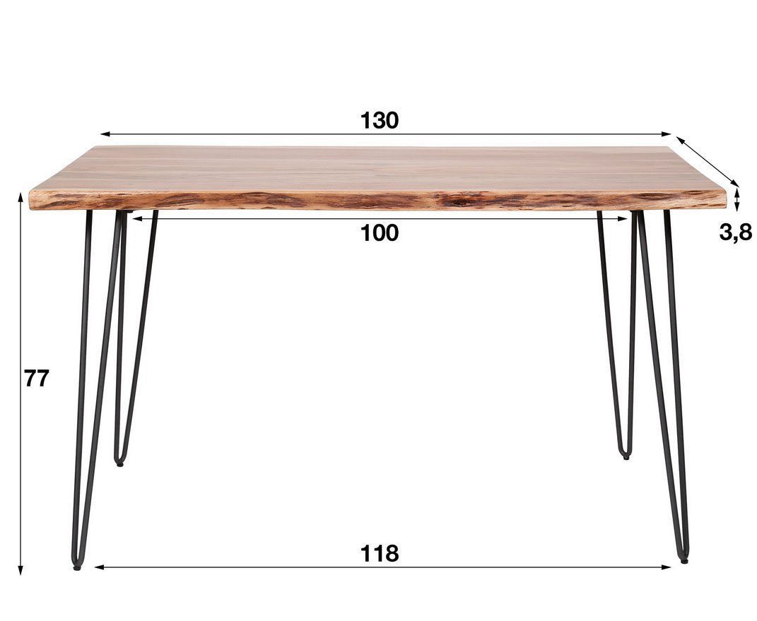 Esstisch TREND Esszimmertisch Baumstammoptik 130 x 70 cm