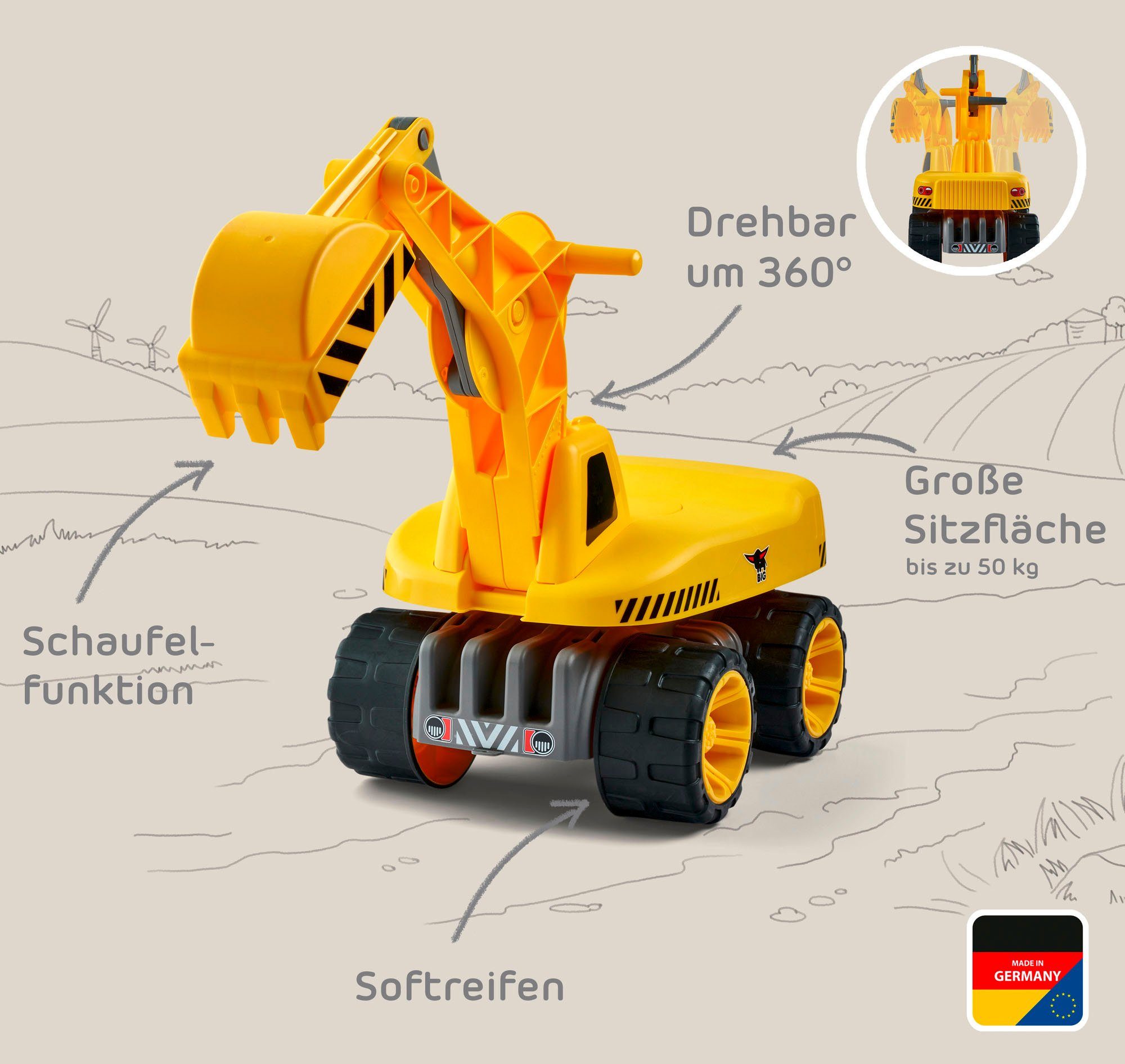 BIG toy excavator BIG Power Worker Maxi Digger, ride-on excavator, Made in Germany