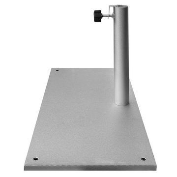 Delschen Betonschirmständer Sonnenschirmständer für Balkon Stahl Silber bis 40 mm Stamm 23 kg