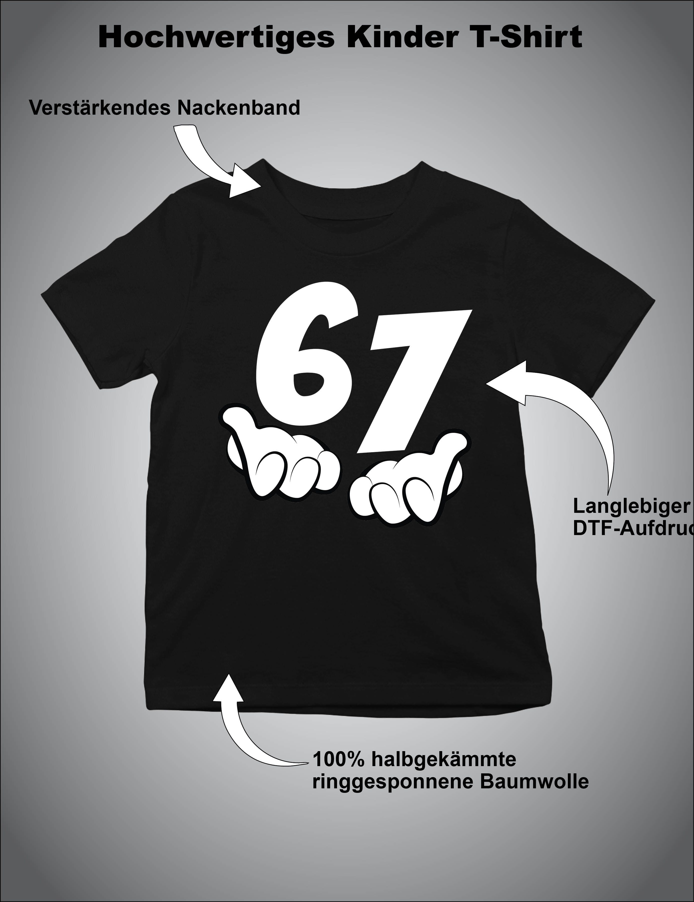Youth Designz Print-Shirt Kinder T-Shirt "67" lustig Fun-Print Statement Geschenk Trend mit witzigen Aufdruck für Jungen und Mädchen