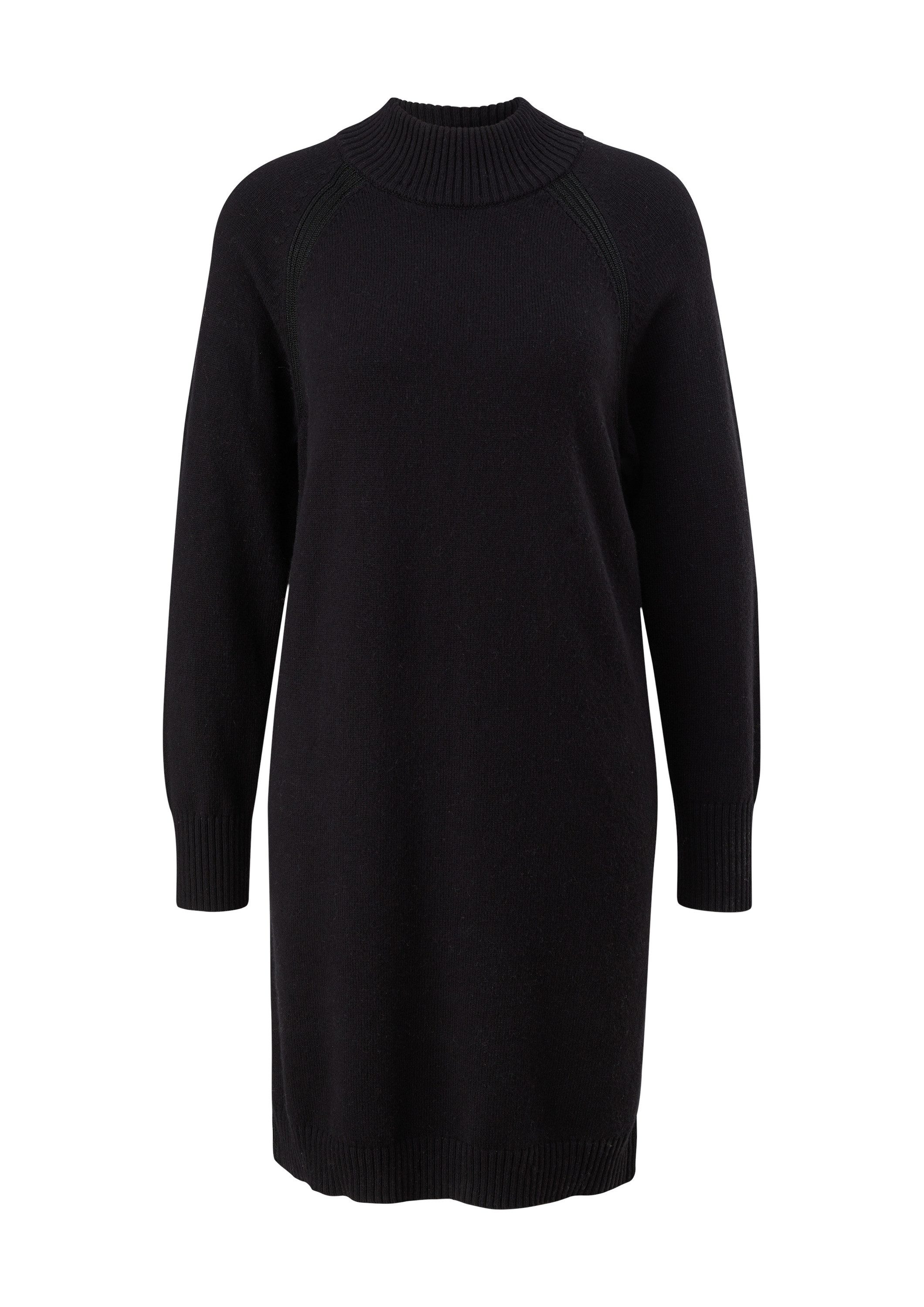 comma Minikleid Kleid Kurzes Strickkleid mit Rippblende