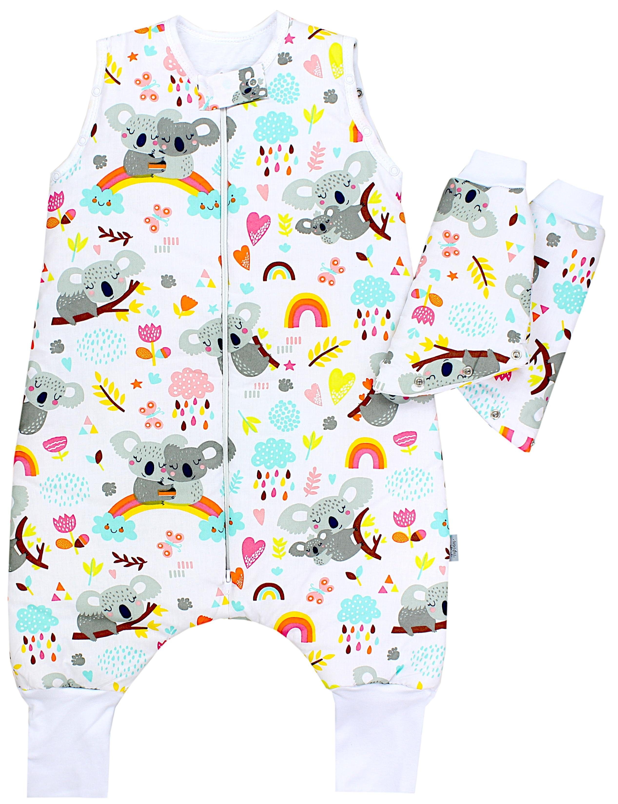 TupTam Regenbogen mit Winterschlafsack Unisex Beinen Babyschlafsack Rosa und Orange OEKO-TEX Koala zertifiziert, Armen