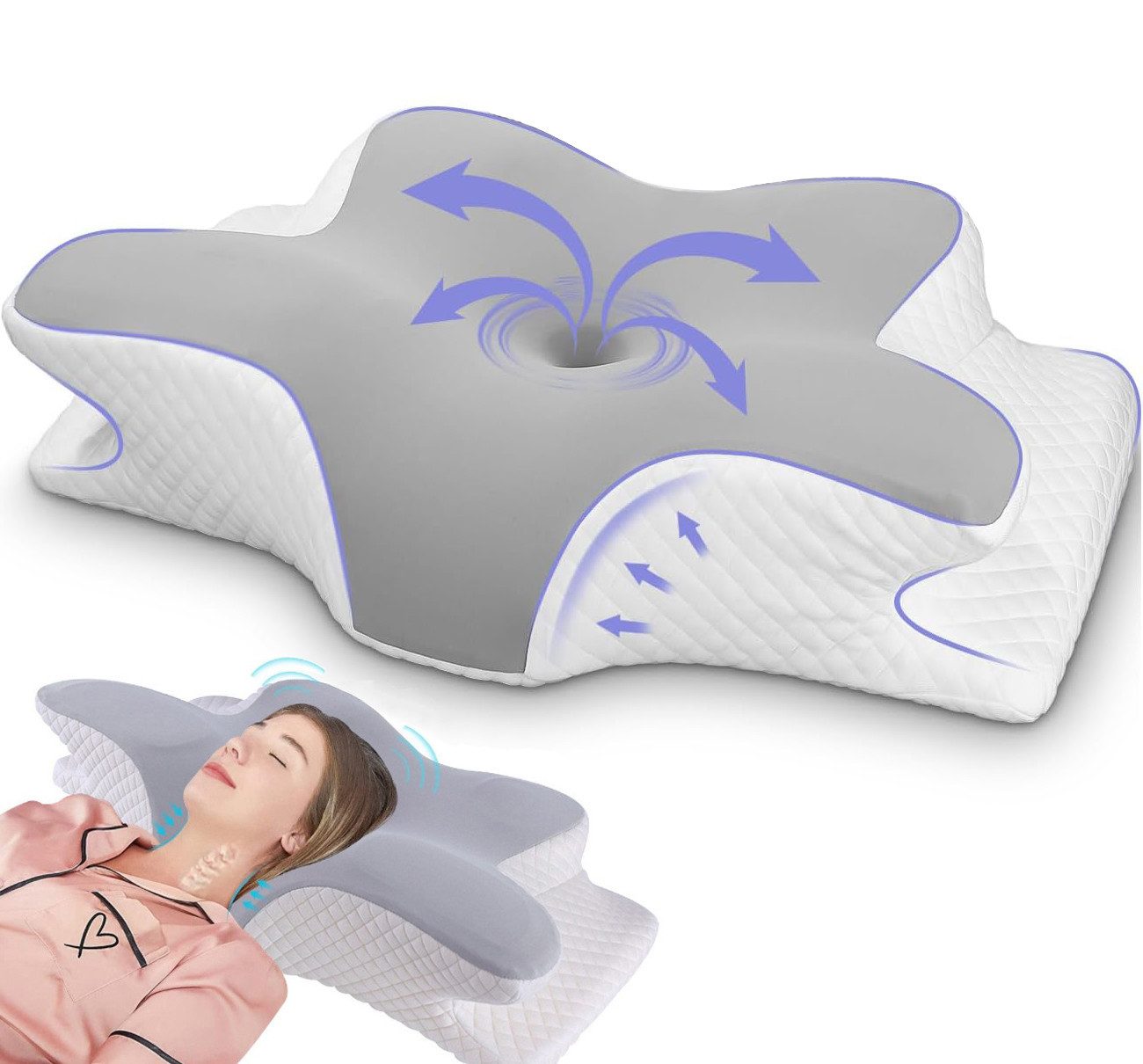 SinLaw Nackenstützkissen Memory Foam orthopädisches Kissen günstig online kaufen
