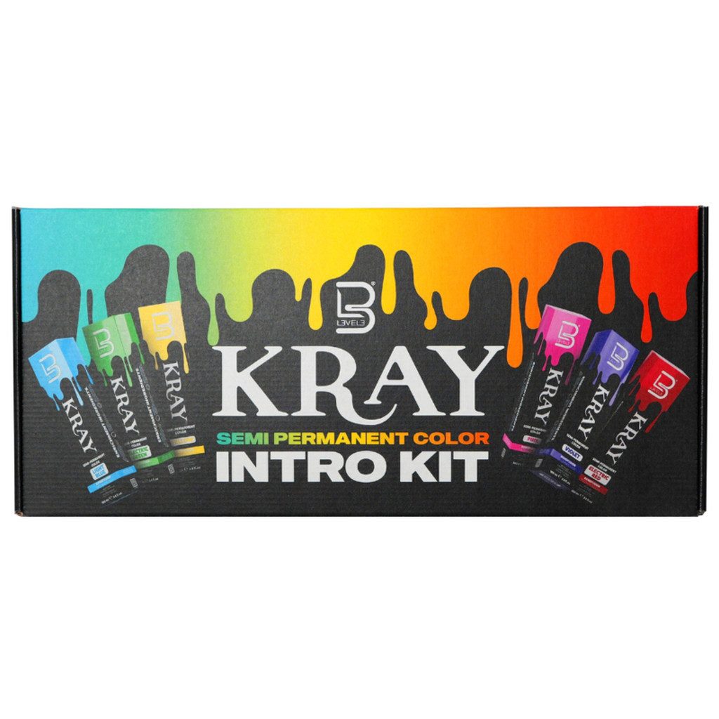 L3VEL3™ Distribution and Corporate Haarfarbe L3Vel3 – Kray Color Starter-Set – 16 Farben, Starter-Set, 17-tlg., 16 Farben plus Clear; alle Farbtöne miteinander mischbar., Direktziehende Haarfarbe ohne Oxidationsmittel, mischbare Farbtöne.