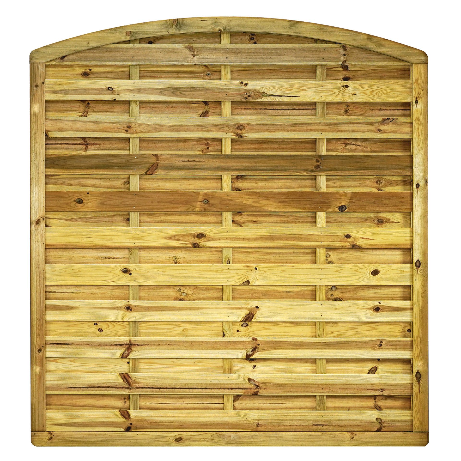 GartenLand Zaun Dichtzaun Vario Massiv gebogen 180x180/195 cm Kiefernholz KDI, (Set, Ohne Pfosten, 180x180 cm)