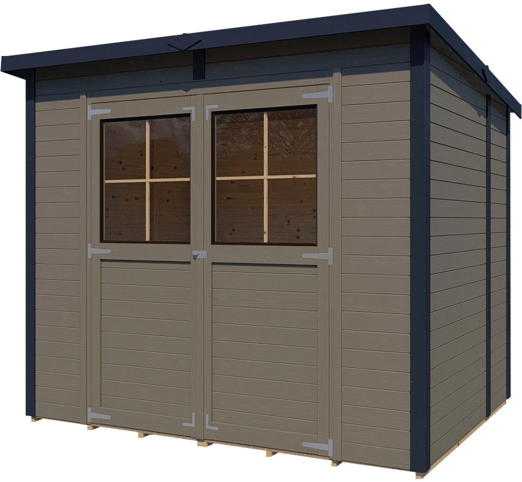 BERTILO Gartenhaus Einfach 3 beigegrau, BxT: 252x200 cm