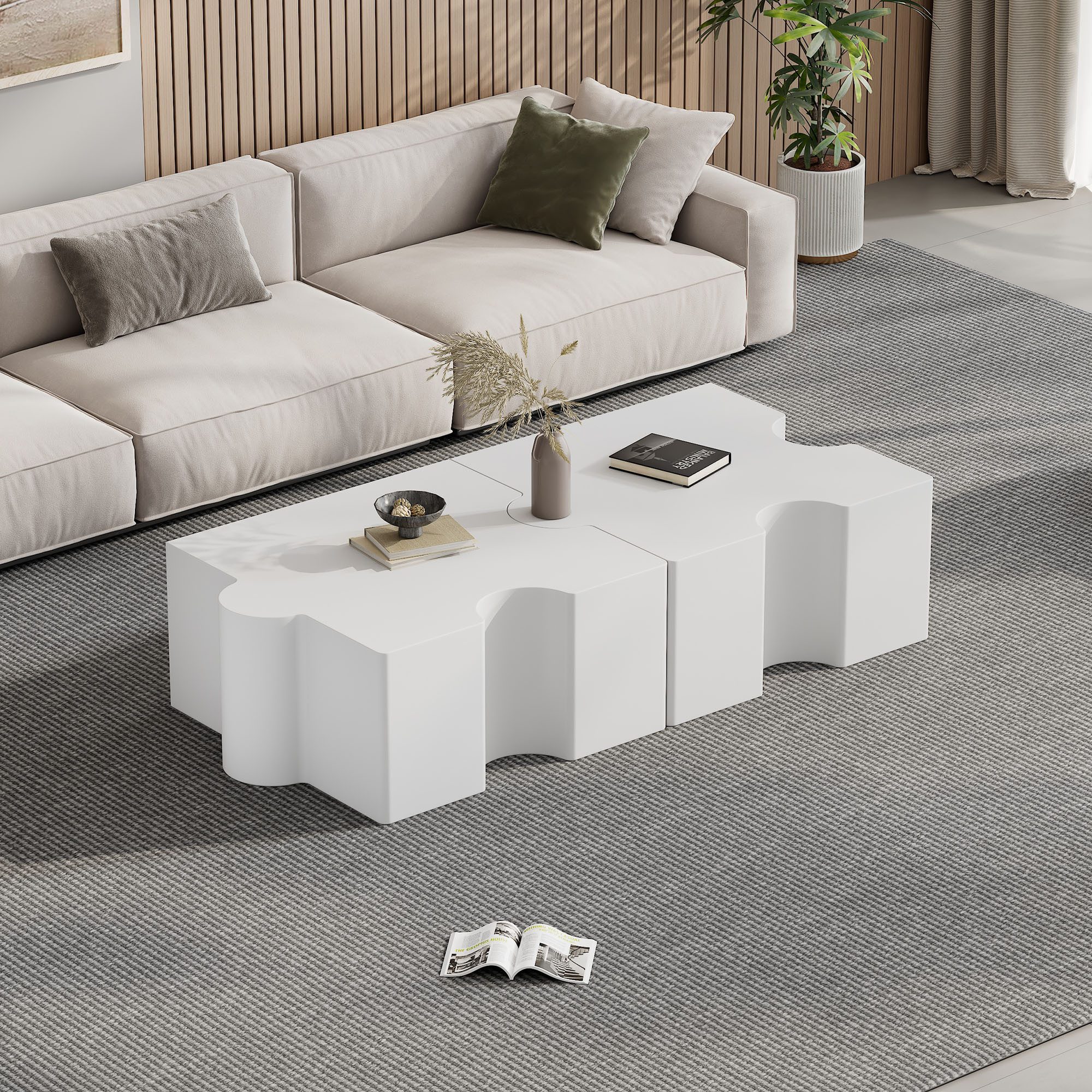 HAUSS SPOLE Couchtisch Couchtisch-Set in Puzzleform, 2-teiliges modulares D günstig online kaufen