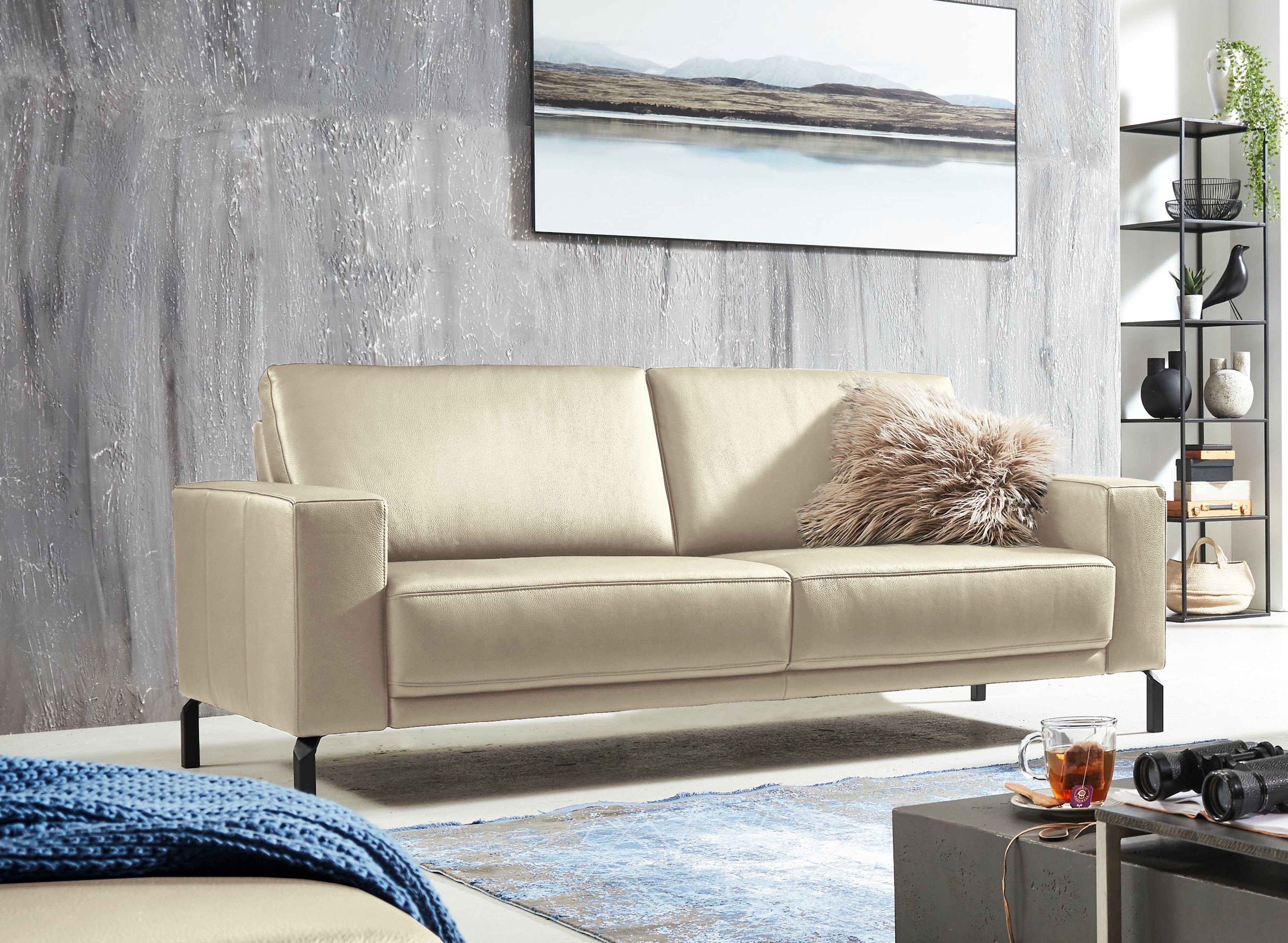 Home affaire 2-Sitzer Apiro, auch mit motorischem Sitzvorzug, Dickleder, Federkern