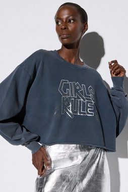 No Matter What Sweatshirt mit Ziersteinen und Print