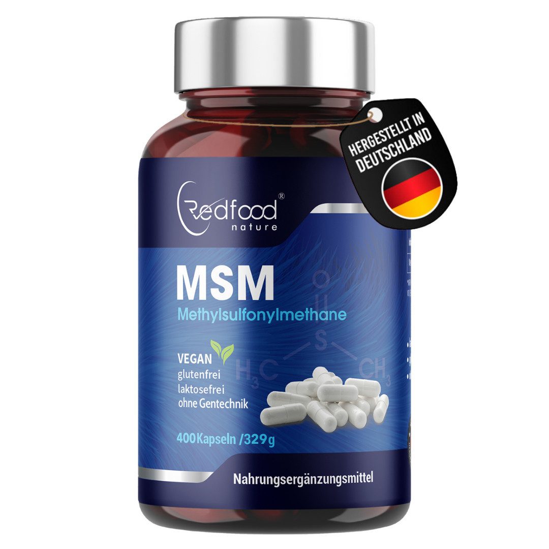 Redfood MSM Kapseln – Methylsulfonylmethan Kapseln, 1 er 400,00 St., 332 g