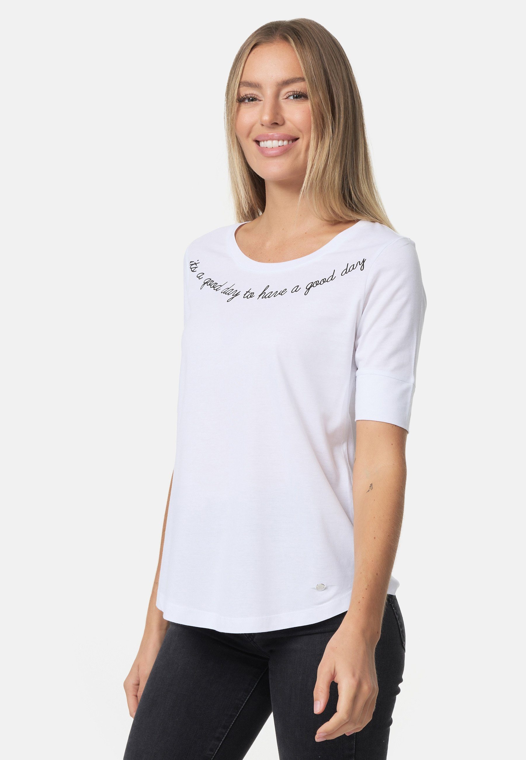 T-Shirt Decay stylischem mit Print weiß-schwarz