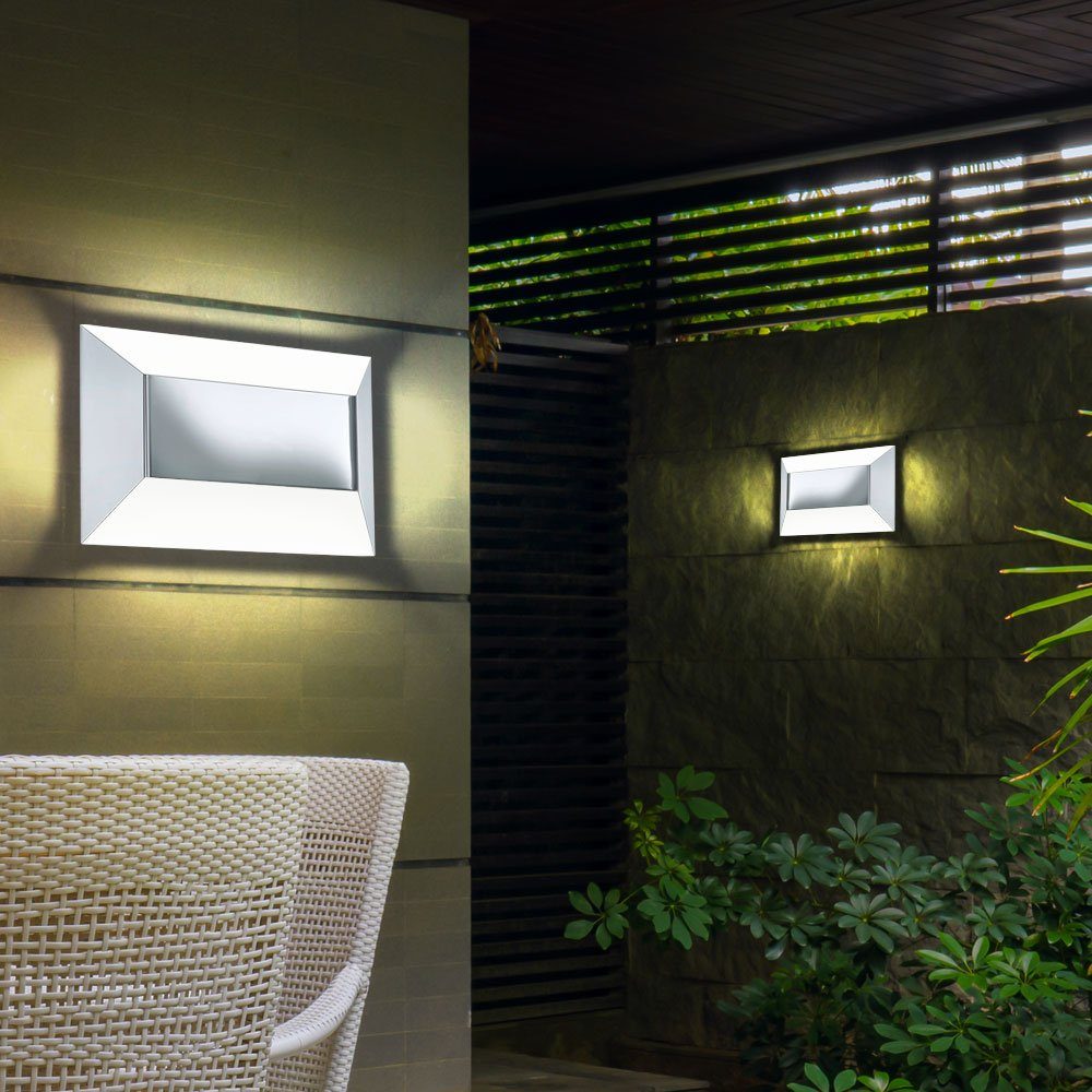 etc-shop Außen-Wandleuchte, Außen Leuchtmittel Wand Leuchten Set LED 5 Lampen Warmweiß, Watt Beleuchtung Garagen Haus 2er inklusive