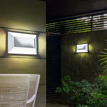etc-shop Außen-Wandleuchte, Leuchtmittel inklusive, Warmweiß, 2er Set LED Außen Lampen 5 Watt Haus Wand Leuchten Garagen Beleuchtung