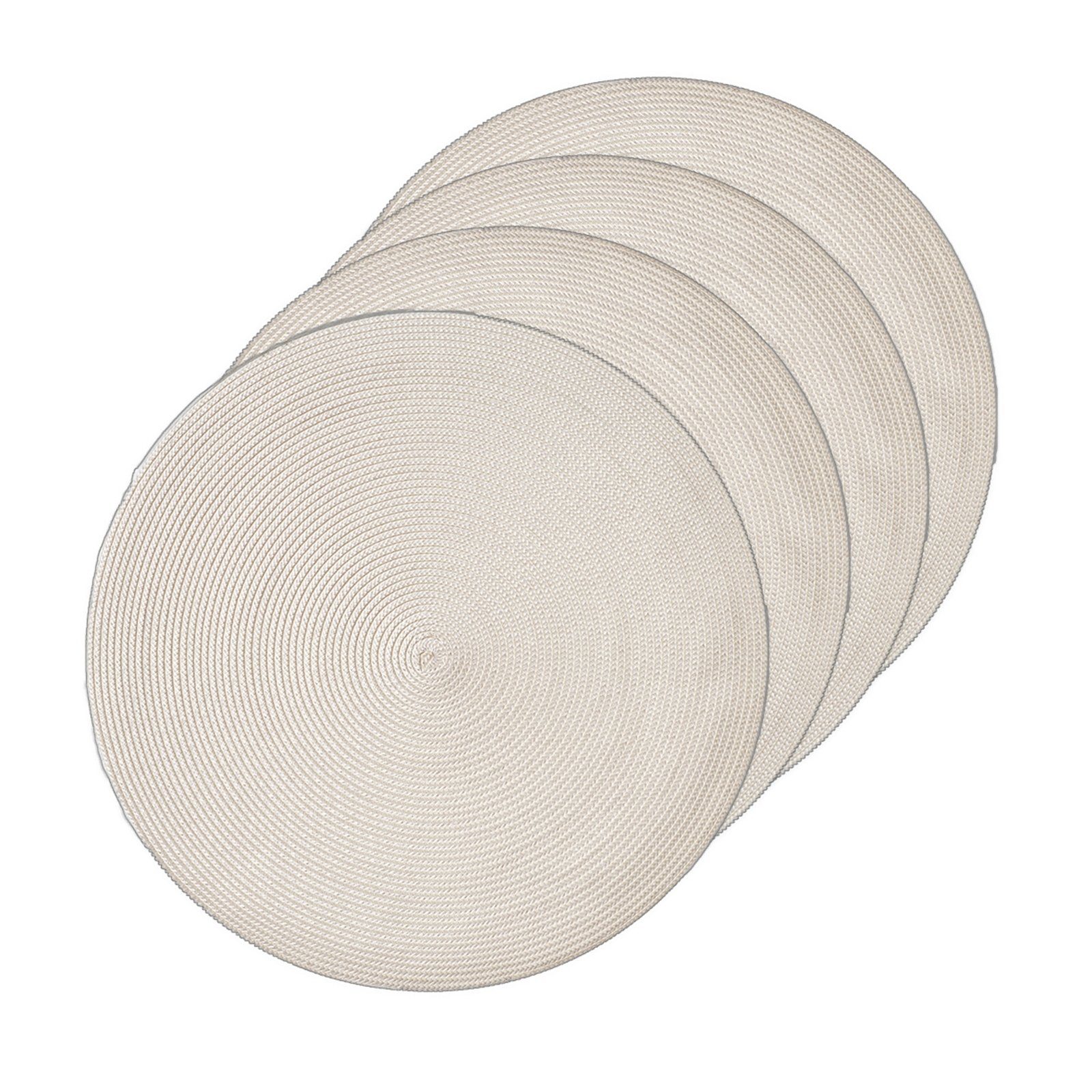 Handgefertigte Runde Tischsets Mit Perlen – Bauernhaus-Design, 33 Cm, Set à 4 Stück