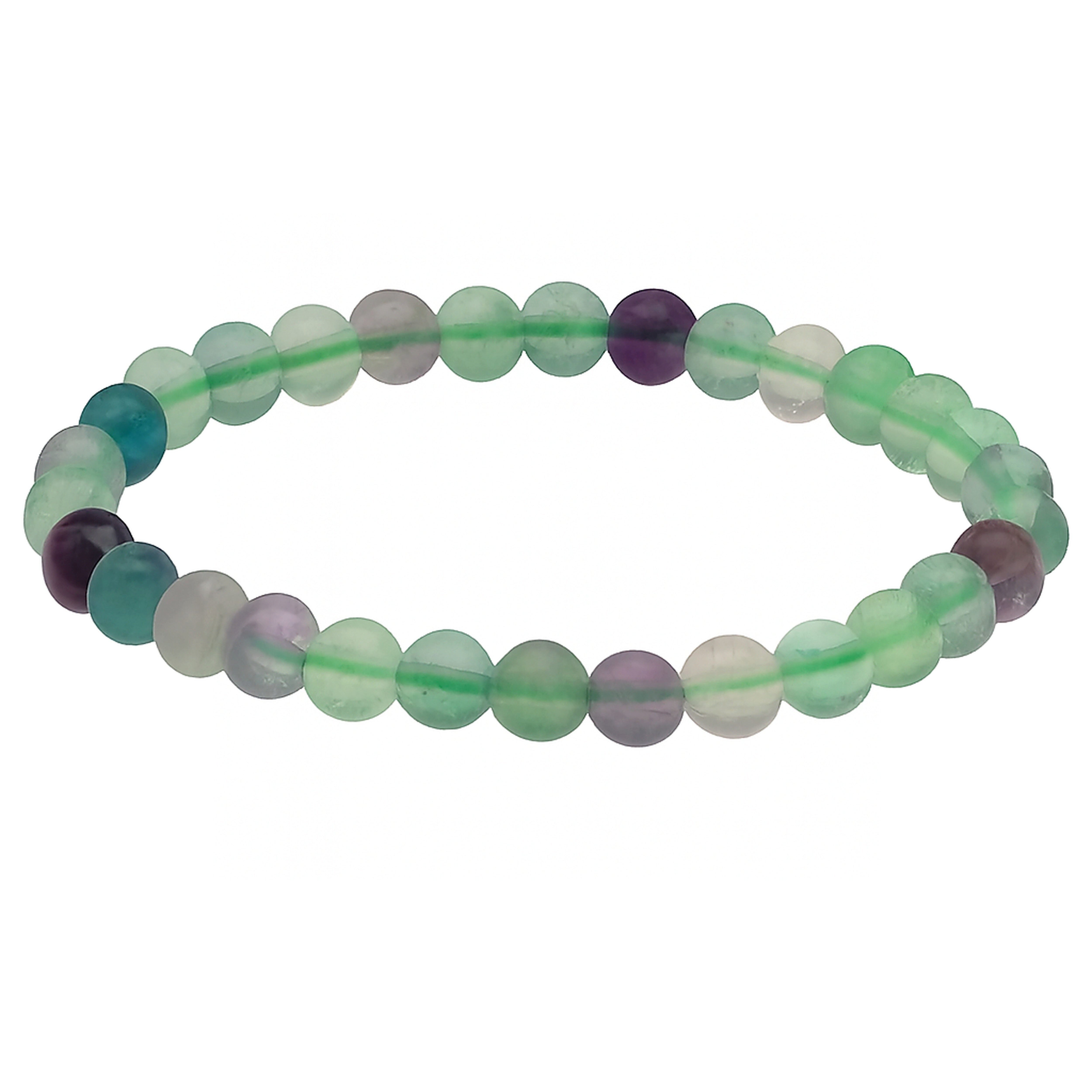 Lebensquelle Plus Armband Fluorit, bunt Kugelarmband, 6 mm