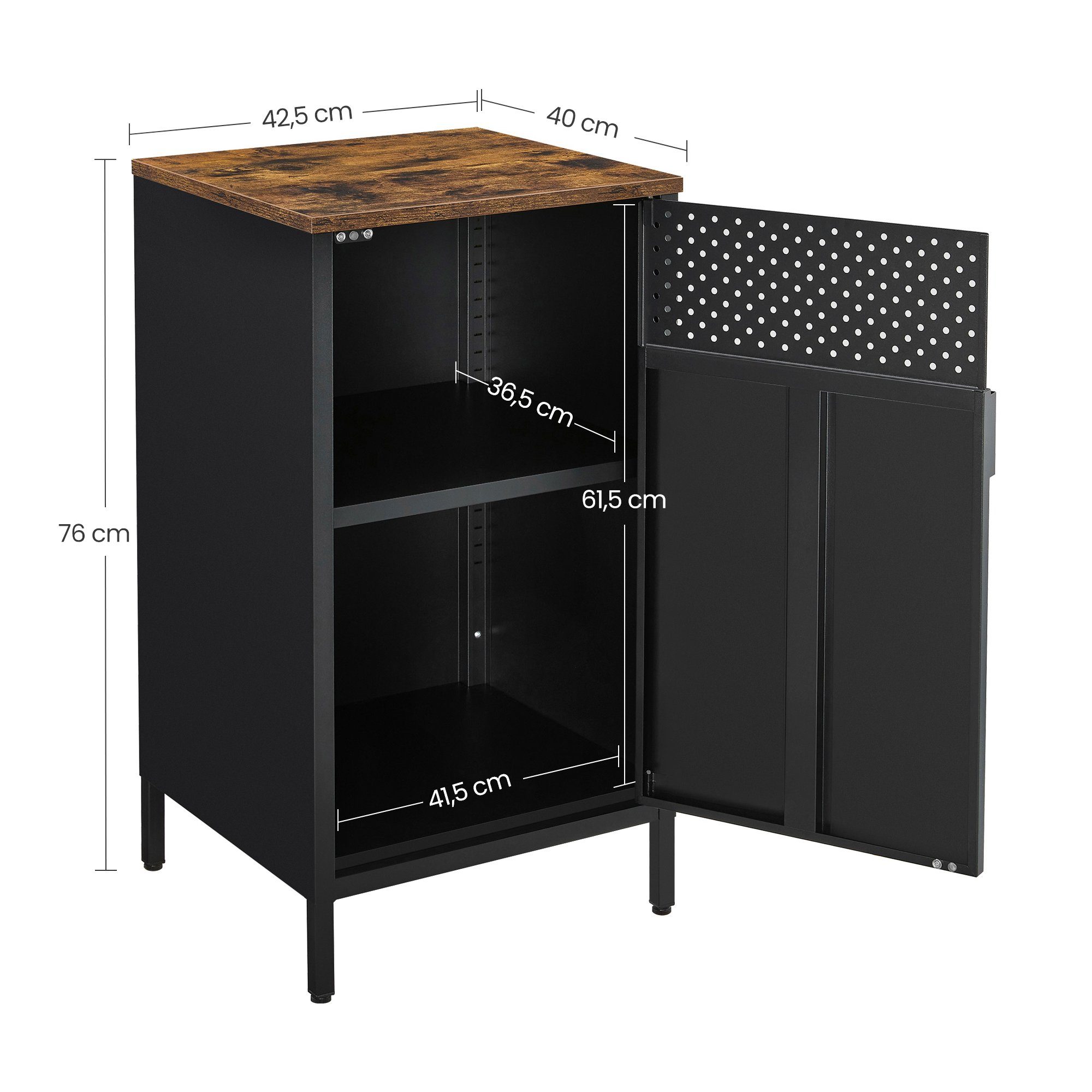 SONGMICS Aktenschrank Aktenschrank Küchenschrank, Metallschrank, Magnetverschluss verstellbare Einlegeböden, Stahlgestell – Bild 5 von 5