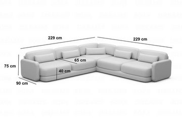 Sofa Dreams Ecksofa Polster Ecksofa Stoff Modern Eck Couch Eckcouch Valencia L Form, Loungesofa