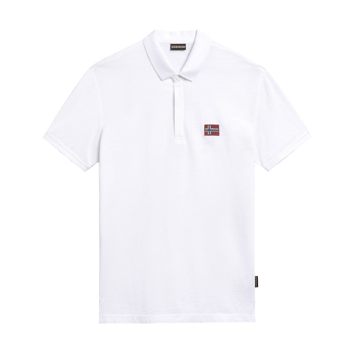 Napapijri Poloshirt NP0A4G2M Herren Poloshirt Ebea 1 mit aufgesticktem Logo Bright White(0021)