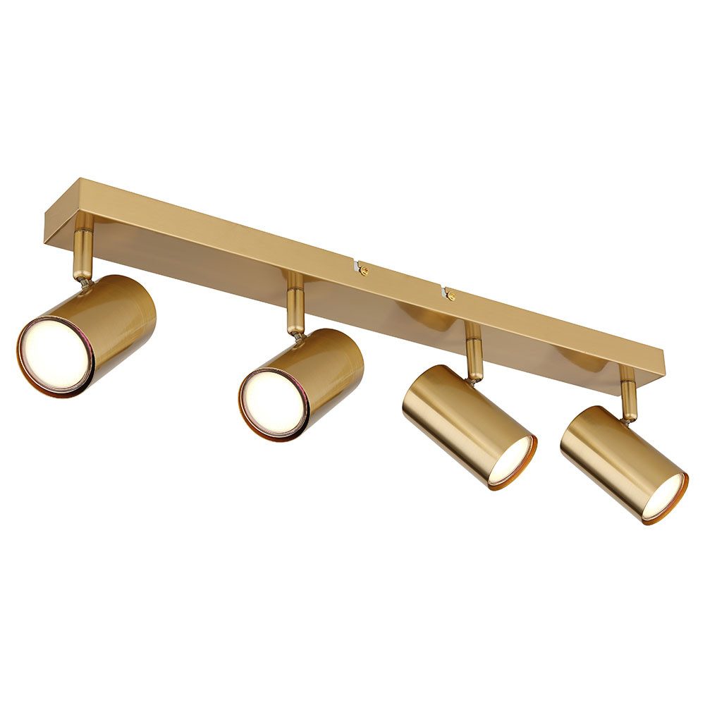 GLOBO LIGHTING Deckenspot, Leuchtmittel nicht inklusive, Deckenleuchte Spotleuchte Deckenlampe Metall Gold schwenkbar 4x GU10