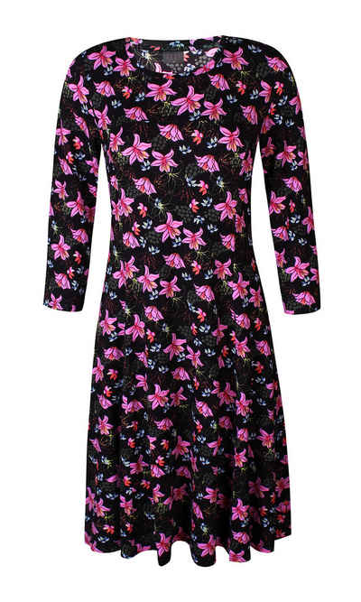 ZE-ZE Nordic Jerseykleid Jersey Kleid mit Blumenprint Cyclamen pink mit allover Print