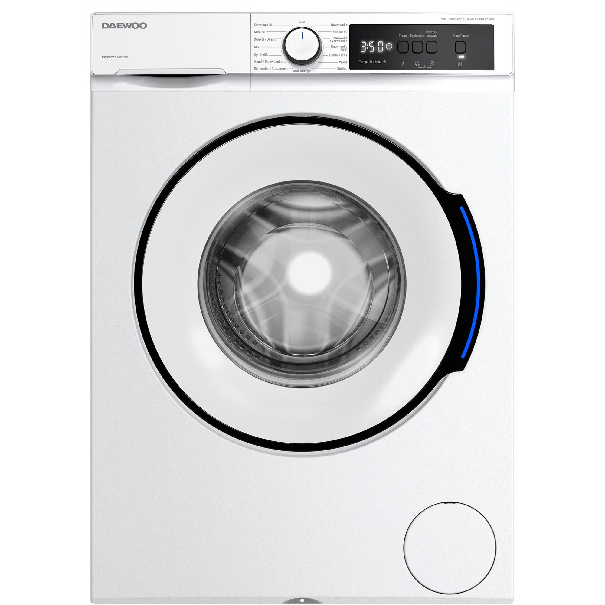 Daewoo WM-FB8514W1A-DE Waschmaschine Frontlader 8 kg 1400 RPM Weiß
