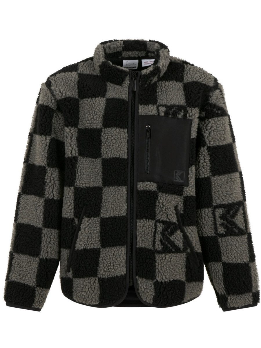 Karl Kani Fleecejacke TEDDY ZIP JACKET mit Stehkragen